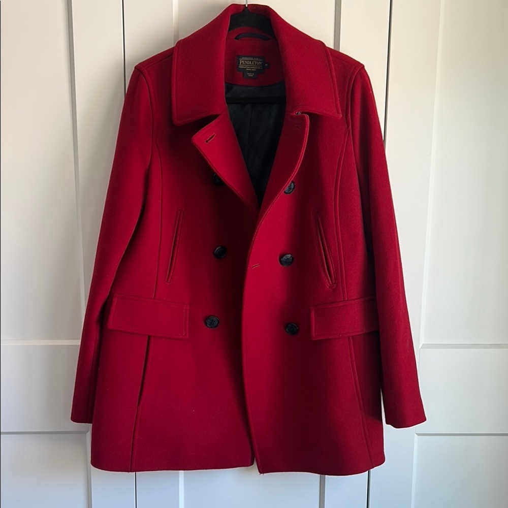 Pendleton Red Pea Coat